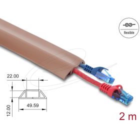   Delock Kábelcsatorna, PVC, hajlékony, 50 x 14 mm   2 m hosszú, barna