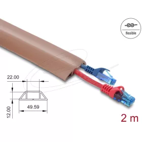   Delock Kábelcsatorna, PVC, hajlékony, 50 x 14 mm   2 m hosszú, barna