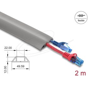   Delock Kábelcsatorna, PVC, hajlékony, 50 x 14 mm   2 m hosszú, szürke