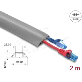   Delock Kábelcsatorna, PVC, hajlékony, 50 x 14 mm   2 m hosszú, szürke