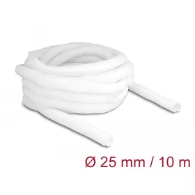   Delock Fonott kábelharisnya önzáródó 10 m x 25 mm fehér (20816)