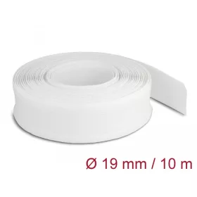   Delock Fonott kábelharisnya tépőzárral 10 m x 19 mm fehér