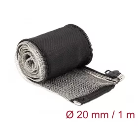   Delock Hőellenálló EMI Shielding fonott borítás zipzárral, 1 m x 20 mm méretű, fekete (20846)