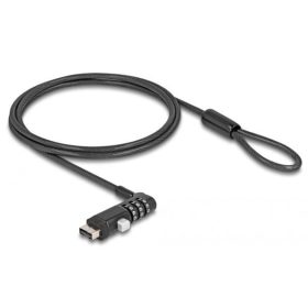   Navilock Laptop biztonsági kábel A-típusú USB csatlakozó felülethez kombinált zárral