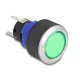 Delock Kiálló nyomógomb installációhoz 22 mm 5 db. forrasztott csatlakozó működtetővel lapos, műanyag zöld LED világítás