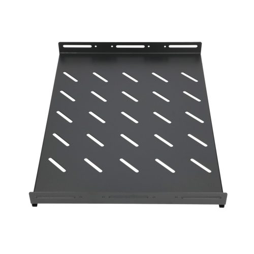 Extralink 1U 350mm Black | Fixed shelf | 19", 490x360mm, for 600mm depth cabinets