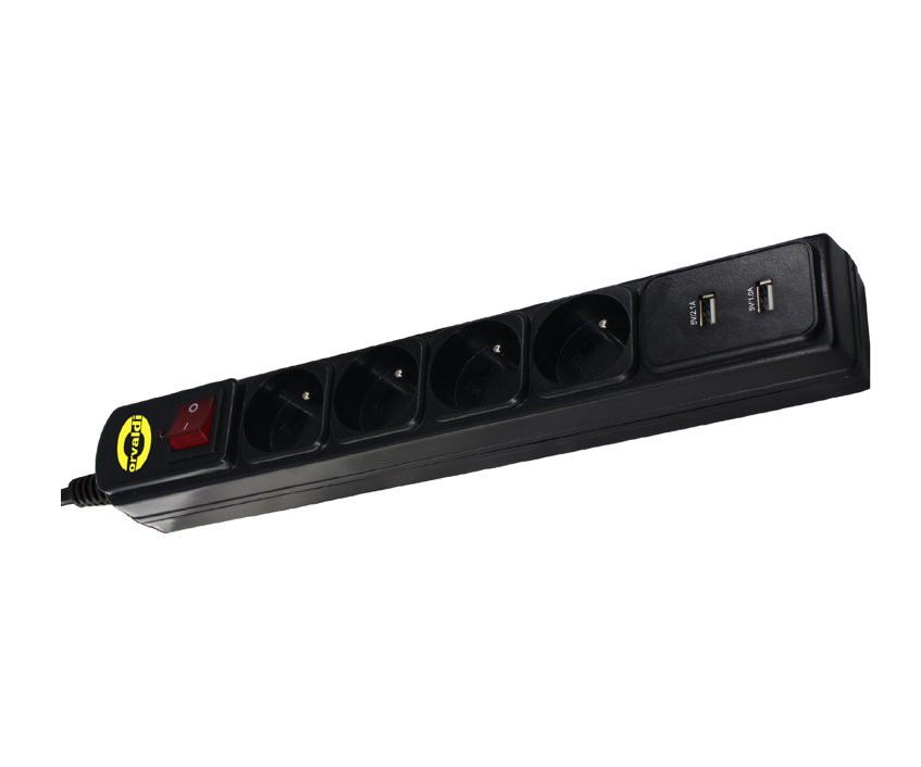 Orvaldi ORV4PL USB2.0 Power strip with surge protection