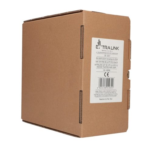 Extralink CAT5E UTP (U/UTP) V2 Indoor | Twisted pair | 100M