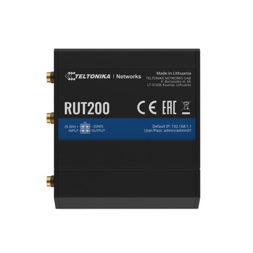 Teltonika RUT200 | Industrial LTE Router | 4G/LTE Cat.4, 2x LAN 100Mb/s WiFi 2,4GHz, RMS