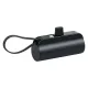 Grundig Mini Powerbank 5000 mAh beépített Type-C kábellel, fekete