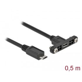   Delock Kábel, USB 2.0-s Micro-B típusú csatlakozóhüvely, panelrögzítés > USB 2.0-s Micro-B típusú cs (35108)