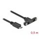 Delock Kábel, USB 2.0-s Micro-B típusú csatlakozóhüvely, panelrögzítés > USB 2.0-s Micro-B típusú cs (35108)