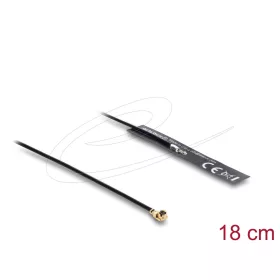   Delock WiFi 2,4 GHz Antenna I-PEX Inc., MHF  I-dugó 3,4 dBi mindenirányban rögzíthető, csatlakozó kábellel (1.13, 18 cm), NYÁK-lap, belső öntapadós
