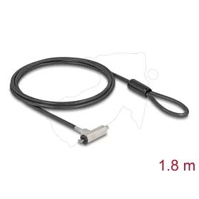   Navilock Laptop biztonsági kábel kulcszárral a HP Nano slot-hoz 1,80 m, fekete