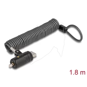   Navilock Laptop biztonsági tekercselt kábel A-típusú USB csatlakozókhoz kulcsos zárral