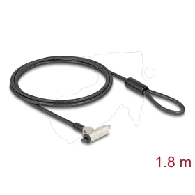   Navilock Laptop biztonsági kábel kulcsos zárral Kensington csatlakozókhoz 3 x 7 mm vagy Nano csatlakozási felülethez 2,5 x 6 mm - vékony