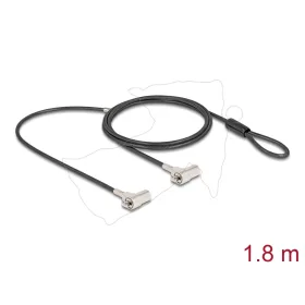   Navilock Duális laptop biztonsági kábel kulcsos zárral két Kensington csatlakozóhoz 3 x 7 mm méretű