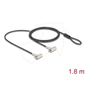  Navilock Kettős laptop biztonsági kábel kulcsos zárral Kensington csatlakozóhoz 3 x 7 mm és Nano csatlakozóval 2,5 x 6 mm
