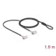 Navilock Kettős laptop biztonsági kábel kulcsos zárral Kensington csatlakozóhoz 3 x 7 mm és Noble Wedge csatlakozóval 3,2 x 4,5 mm