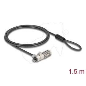   Navilock Laptop biztonsági kábel számkombinációs zárral HP Nano slothoz - Szénacél kábel