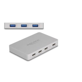   Delock 7 portos USB hub 4 x USB Type-C  anyával és 3 x A-típusú USB anyával PD 82 W-tal (64279)