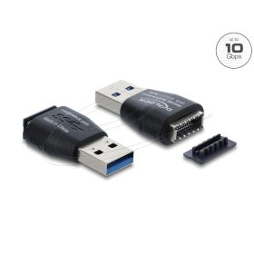   Delock Adapter USB 10 Gbps A-típusú csatlakozó   USB 10 Gbps E-típusú A kulcs csatlakozó