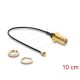 Delock Antenna kábel SMA anya válaszfali csatlakozóval apa I-PEX Inc., MHF  I -dugó 1.13 10 cm menethossz 10 mm