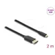 Delock USB Type-C  - DisplayPort kábel (DP Alt Mode) 8K 60 Hz-hez HDR funkcióval 2 m fekete
