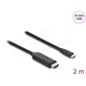   Delock USB Type-C  - HDMI kábel (DP Alt Mode) 8K 60 Hz-hez HDR funkcióval 2 m fekete