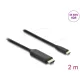Delock USB Type-C  - HDMI kábel (DP Alt Mode) 8K 60 Hz-hez HDR funkcióval 2 m fekete
