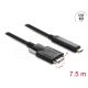 Delock Aktív optikai kábel USB 10 Gbps USB Type-C  apa > USB 10 Gbps Micro-B Típusú dugó csavarokkal ellátott 7,5 m