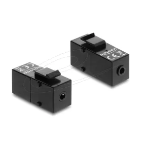   Delock Keystone Module sztereo jack anya 3,5 mm 4 tűs - sztereo jack anya 3,5 mm 4 tűs, fekete