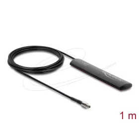   Delock LTE antenna TS9-dugó 1,5 dBi mindenirányú RG-174-es csatlakozó kábellel biztosított, 1 m öntapadós csatlakozás kültéri, fekete színű
