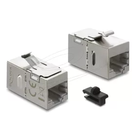   Delock Keystone modul csatoló RJ45 aljzat   RJ45 aljzat Cat.6A, fém reteszeléssel és rögzítő kapoccsal, árnyékolt
