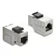 Delock Keystone modulösszekötő RJ45 aljzat   RJ45 aljzat Cat.6A, fekete műanyag reteszeléssel, árnyékolt