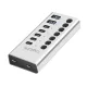 Logilink USB 3.2 Gen1 hub, 7 port kábellel/adapterrel, USB-A/C, ki/be kapcsoló, alumínium