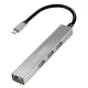 Logilink USB 3.2 Gen1 Hub, 3x USB-A, 1x RJ45 Gigabit Ethernet Adapter, 5 Gbit/s, 4,5 W, alumínium