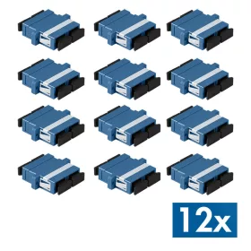   Logilink Üvegszálas SC/SC duplex csatlakozó peremes kivitelben, 12 darabos, kék