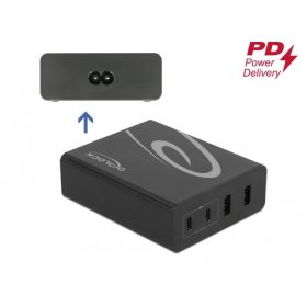   Delock USB töltő 2 db. USB Type-C  PD + 2 db. A-típusú USB 112 W-tal
