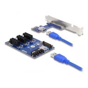   Delock Riser Card PCI Express x1 3 x PCIe x1 50 cm-es USB-kábellel (41442)