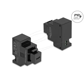   Delock PD 20 W-s, fekete, USB Type-C  töltő portos Keystone modul