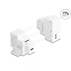   Delock PD 20 W-s, fehér, USB Type-C  töltő portos Keystone modul