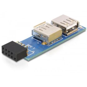   Delock DL41820 USB pin header female -> 2 x USB 2.0 female - left / right