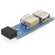 Delock DL41820 USB pin header female -> 2 x USB 2.0 female - left / right