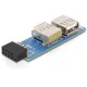 Delock DL41820 USB pin header female -> 2 x USB 2.0 female - left / right