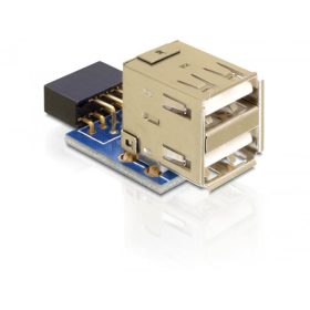   Delock DL41825 USB pin header female -> 2 x USB 2.0 female - up