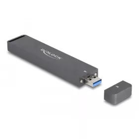   Delock Külső ház M.2 NVME PCIe SSD vagy SATA SSD számára USB 10 Gbps A-típusú apával