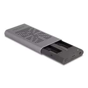   Delock Külső USB 20 Gbps ház 2 x M.2 NVMe PCIe SSD-hez USB Type-C  anyával és klón funkcióval