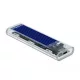 Delock Külso ház M.2 NVME PCIe SSD-hez USB Type-C  csatlakozóval anya áttetszo