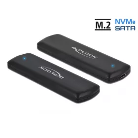   Delock Külső USB Type-C  kombinált ház M.2 NVMe PCIe vagy SATA SSD eszközhöz - szerszám mentes